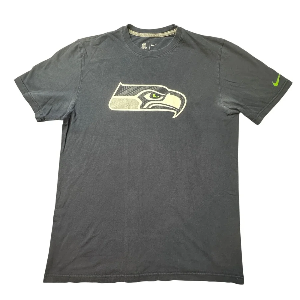 Nike T-Shirt Mens L Navy Seattle Seahawks NFL‎ Team Apparel Graphic Short Sleeve